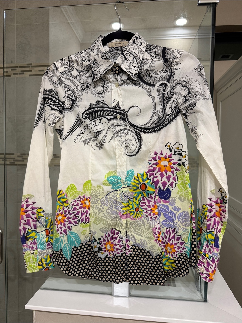 ETRO Black & White Paisley Women’s  Shirt